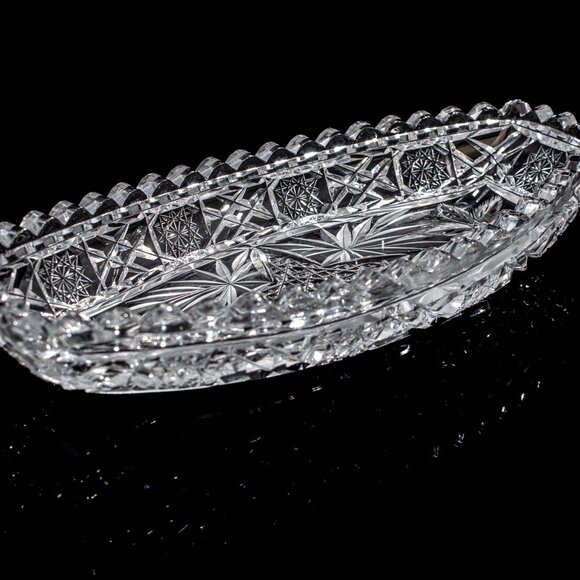 Antique American Brilliant Period Clark Co. Crystal Celery Dish | 19th Century - Picture 9 of 9
